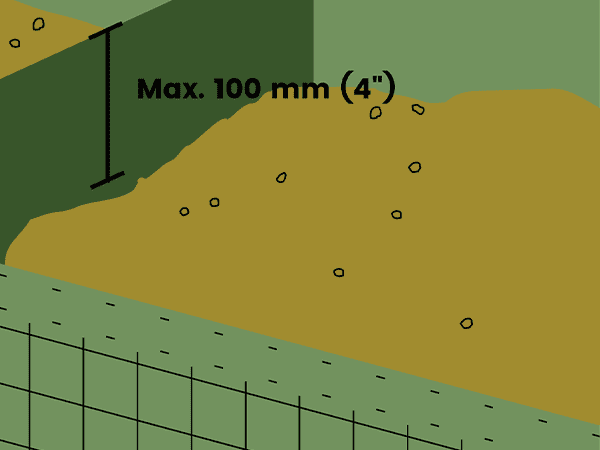 The materials in the defensive barrier cells and has a 10 cm distance to the top.