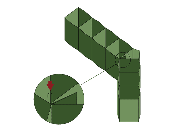 A drawing shows how to create a 45 degree corner of defensive barrier.