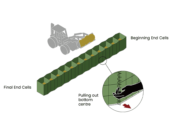 Fill the other cells and pull out the center coil.