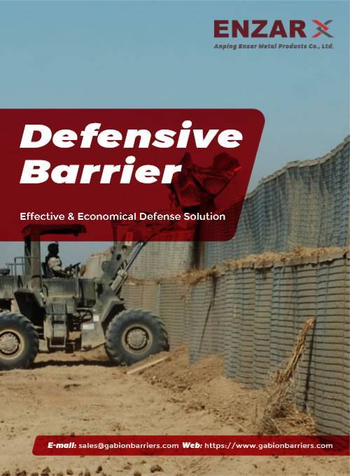 A pictures shows defensive barriers.