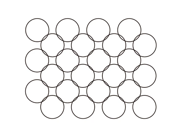 In the ring net rockfall systems, each ring is connected to four adjacent rings.