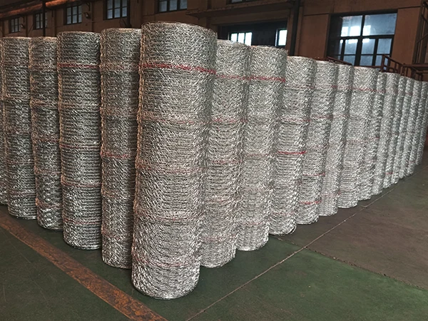 Rolls of stucco netting neatly arranged